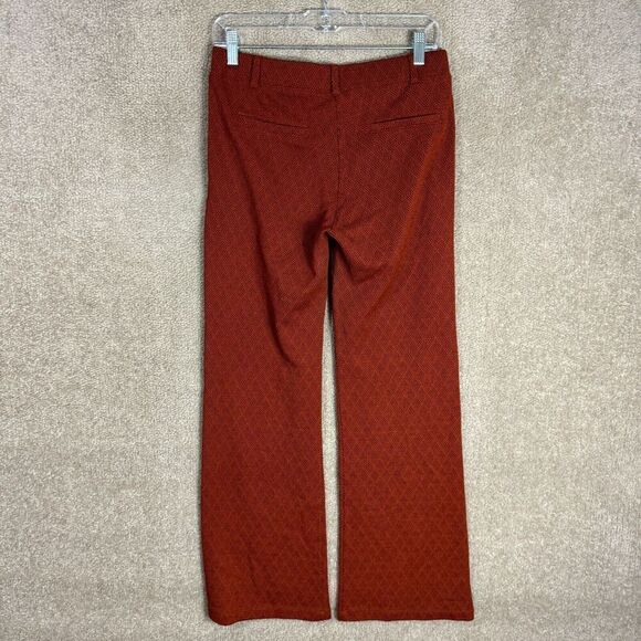 Betabrand Dress Yoga‎ Pants Petite Medium Rust Jacquard Diamond Pull On Straight - Picture 10 of 12